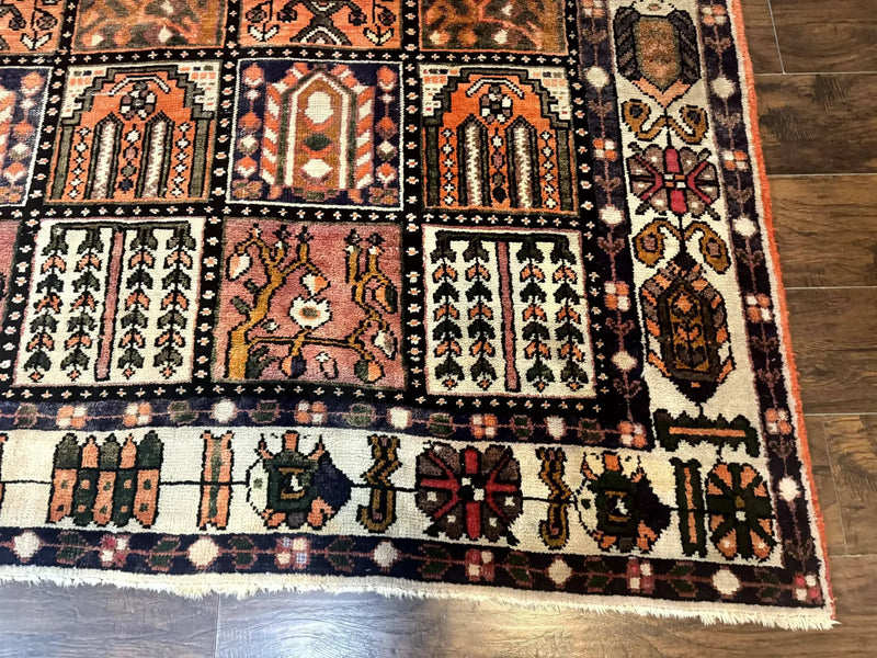 Persian Bakhtiari Tribal Rug 7x10, Panel Design, Semi Antique by Jewel Rugs