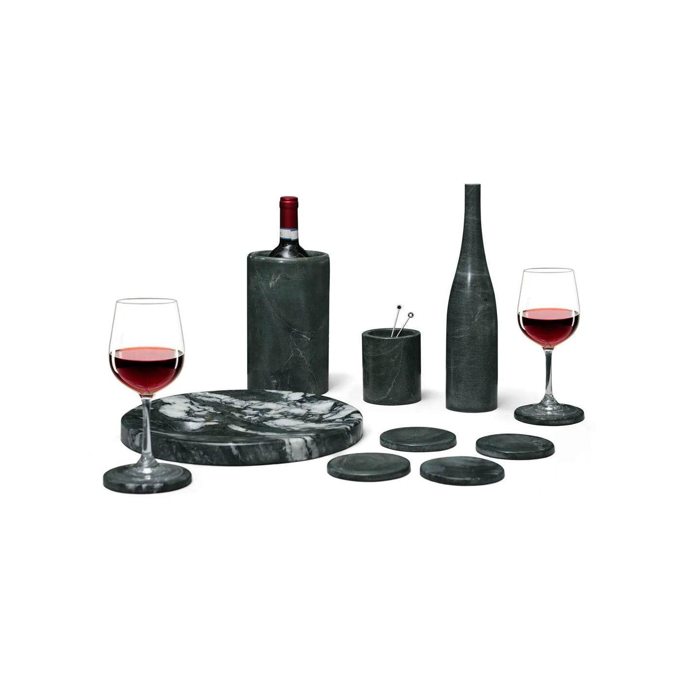 10 Pieces Luxury Natural Marble Dining Room Accessories Set by HouseOfZazla