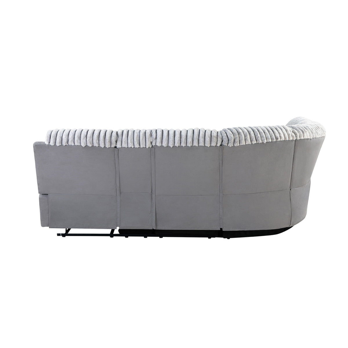 Gray Sectional Reclining Sofa with LED Lighting and Manual Recline, photo 6 of 9
