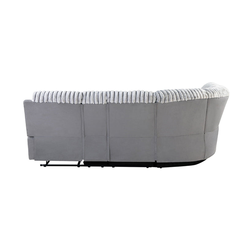 Gray Sectional Reclining Sofa with LED Lighting and Manual Recline, photo 6 of 9