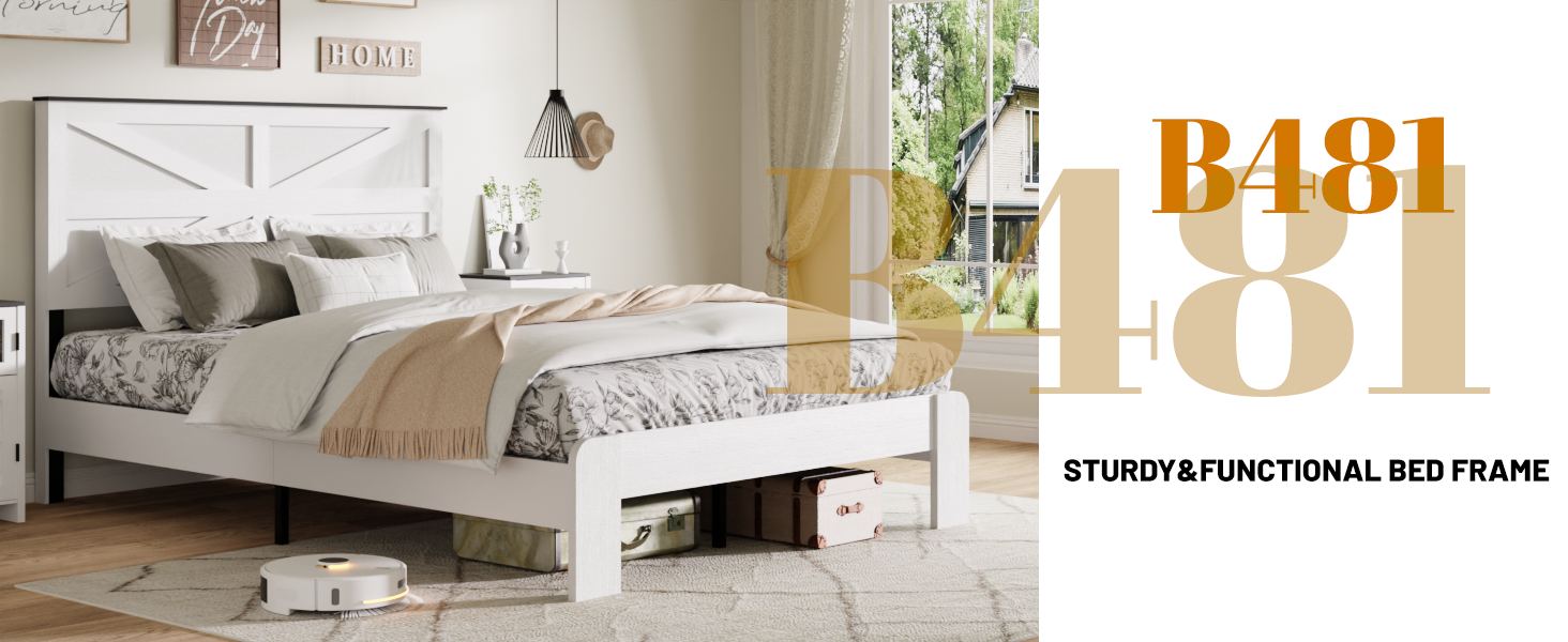 King Wood Platform Bed Frame with Headboard and Storage by HouseOfZazla