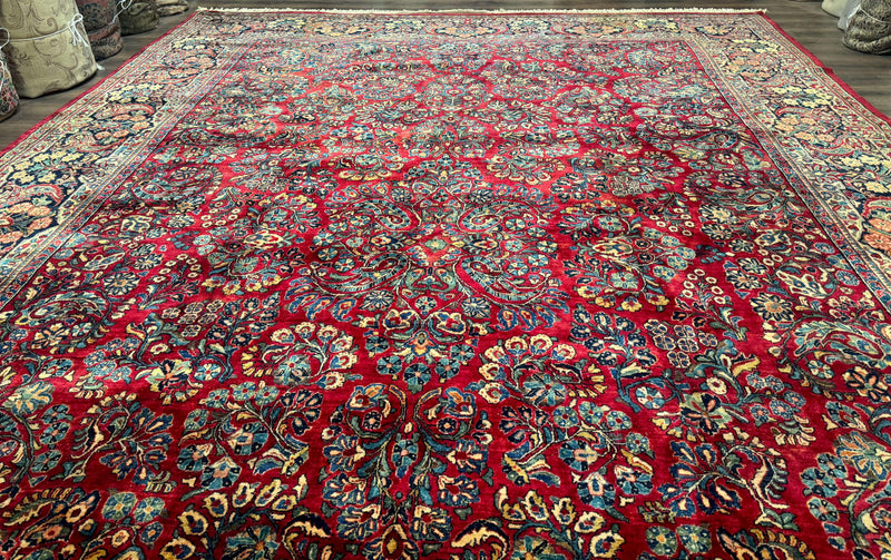Palace Size Antique Persian Sarouk Rug 12x18 by Jewel Rugs