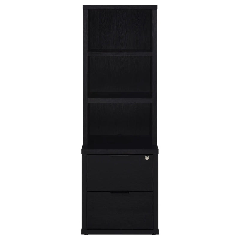 Westpark 3-shelf Bookcase USB and Lockable Drawer Black by Unique Piece Furniture