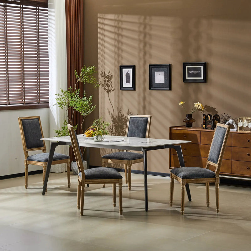 French Country Style Dining Chair With Upholstered Seating And Fluted Legs by HouseOfZazla