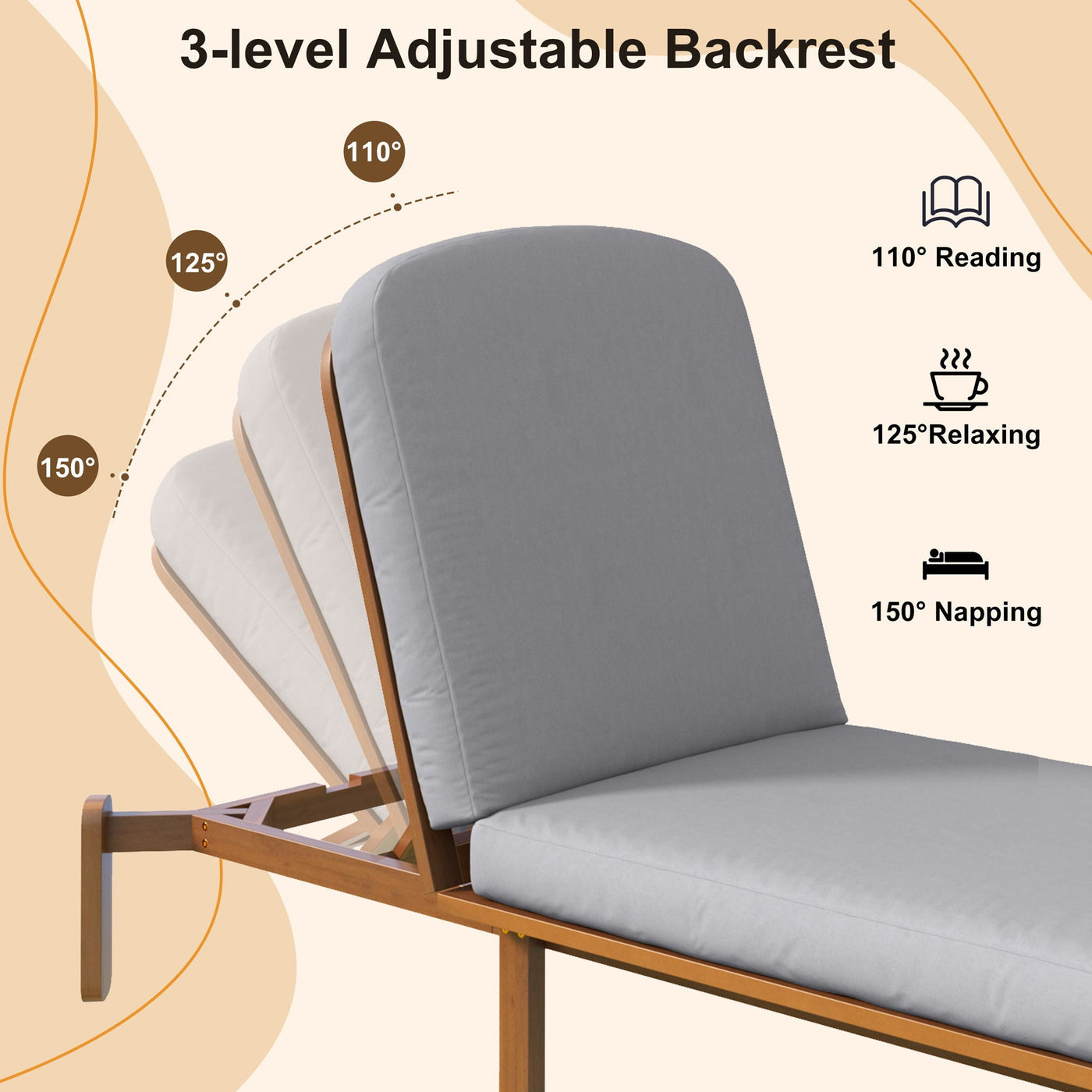 Outdoor Chaise Lounge With Adjustable Backrest by HouseOfZazla