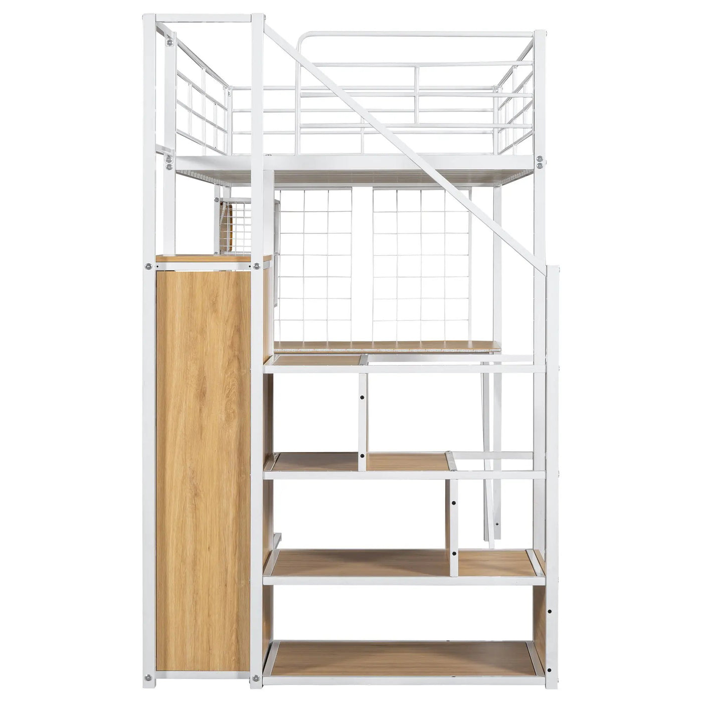 Loft Bed With Built In Work Station, Wardrobe, Storage Staircase And LED by HouseOfZazla