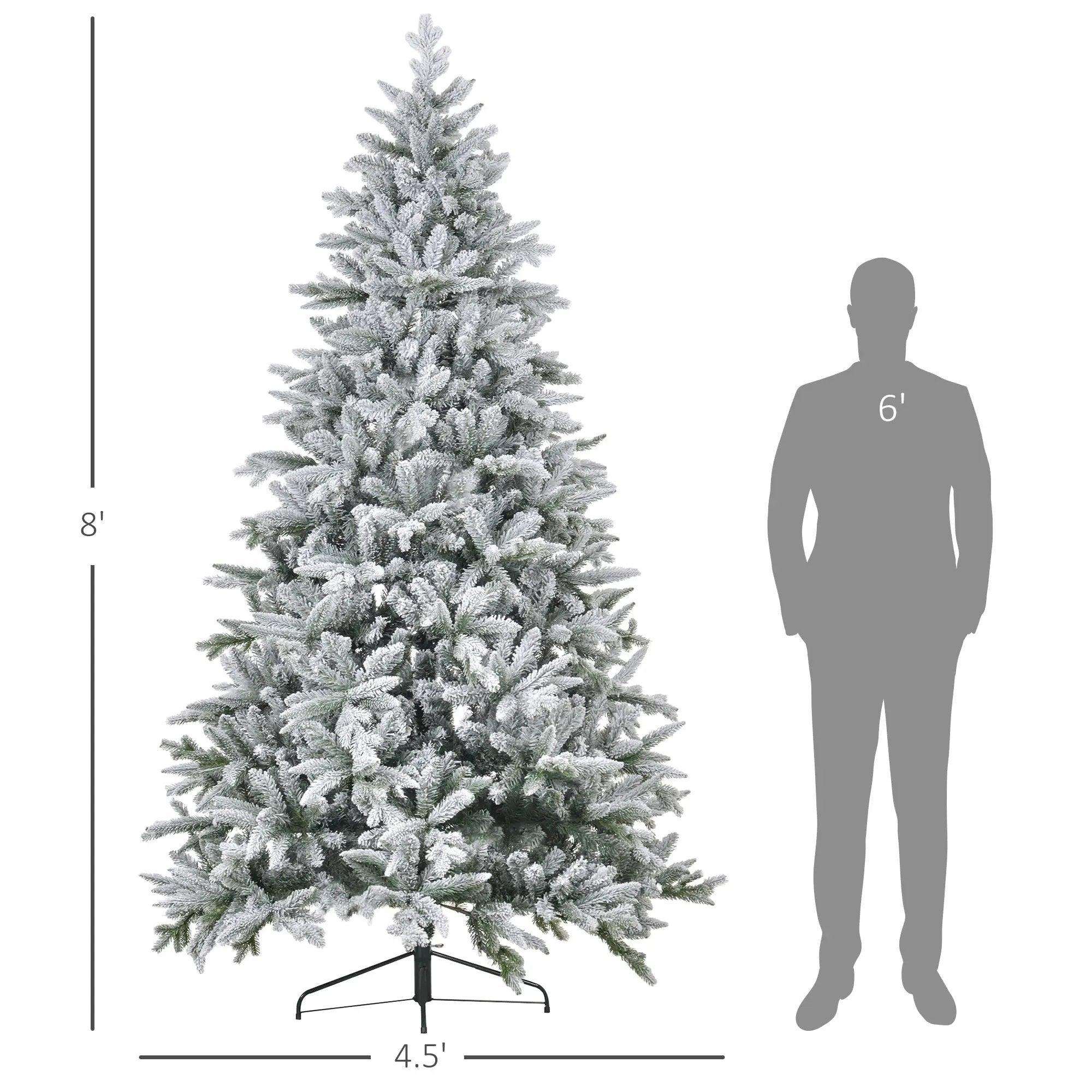 HOMCOM 8ft Snow Flocked Artificial Christmas Tree by HouseOfZazla