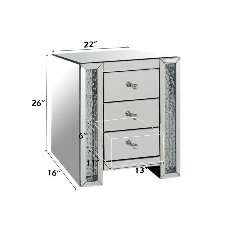 Nysa - Accent Table - Mirrored & Faux Crystals by Unique Piece Furniture