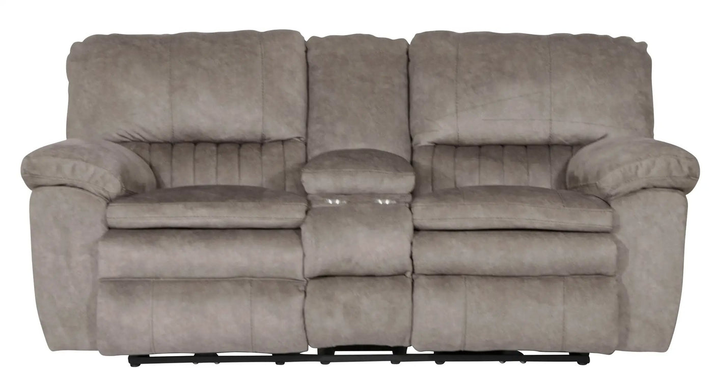 Reyes - Power Lay Flat Reclining Console Loveseat With Storage & Cupholders by Unique Piece Furniture