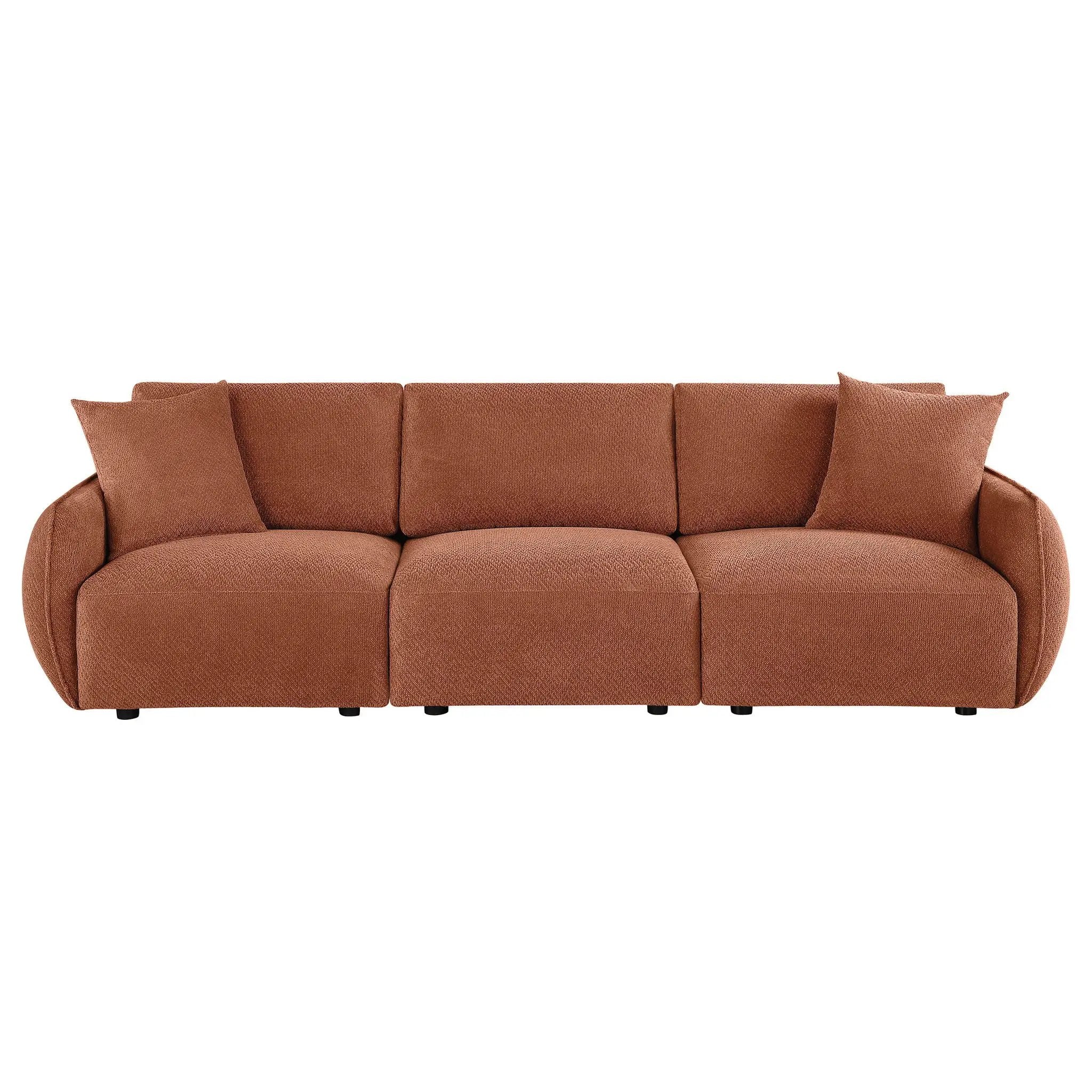 Elysia Chenille Upholstered Modular Lounge Sofa Coral by Unique Piece Furniture