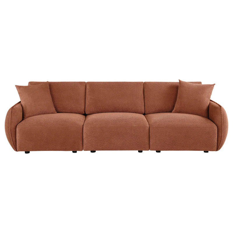 Elysia Chenille Upholstered Modular Lounge Sofa Coral by Unique Piece Furniture