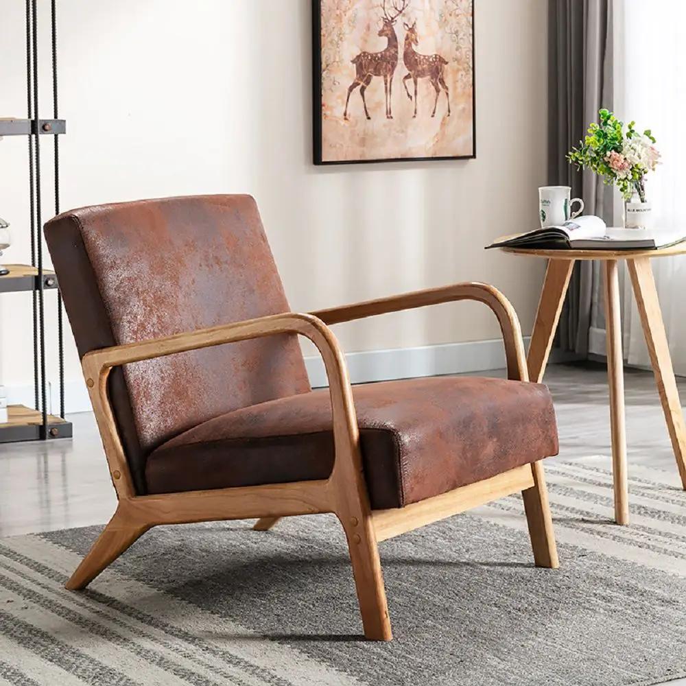 Classic Mid-Century Modern Accent Chairs, Open Framed Armchair With Cushioning by HouseOfZazla