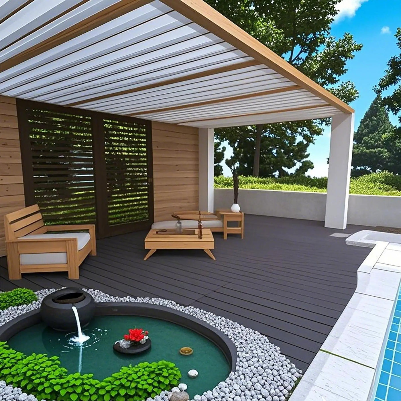 Diy Module Interlocking Decking Tiles Floor Tile For Porch Poolside Outdoor And Indoor Balcony Backyard by HouseOfZazla