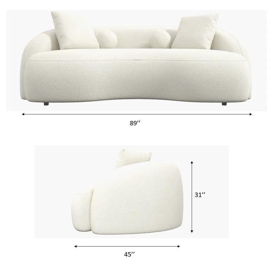 Drake - Japandi Style Curvy Boucle Sofa by Unique Piece Furniture