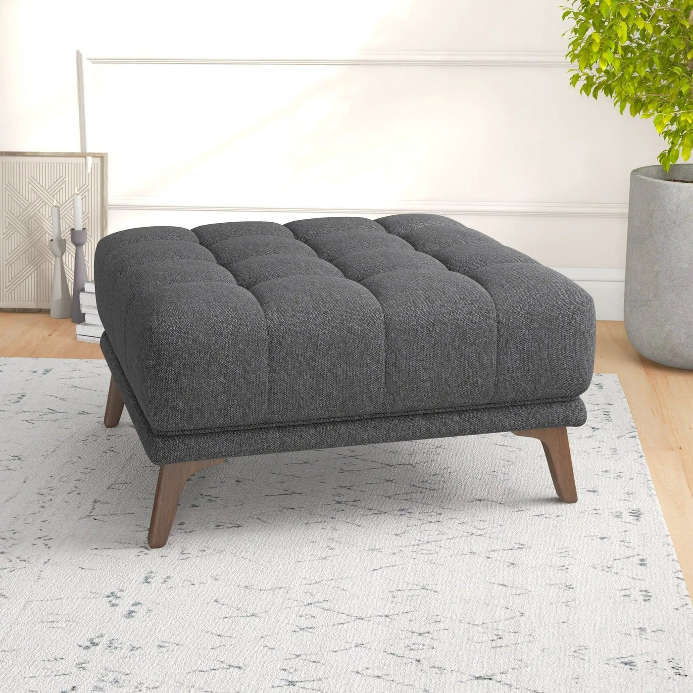 Addison - Square Upholstered Ottoman by HouseOfZazla