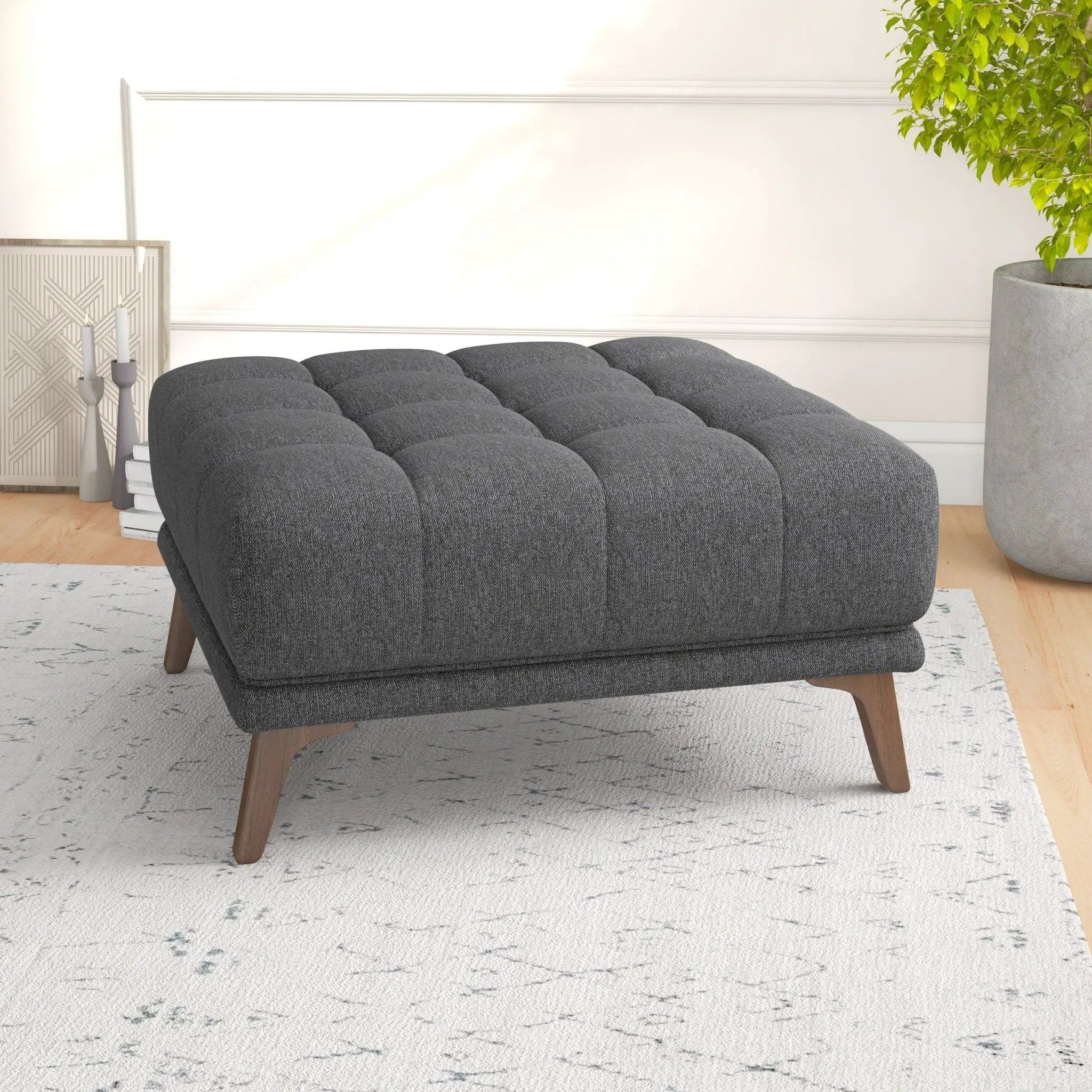 Addison - Square Upholstered Ottoman by HouseOfZazla