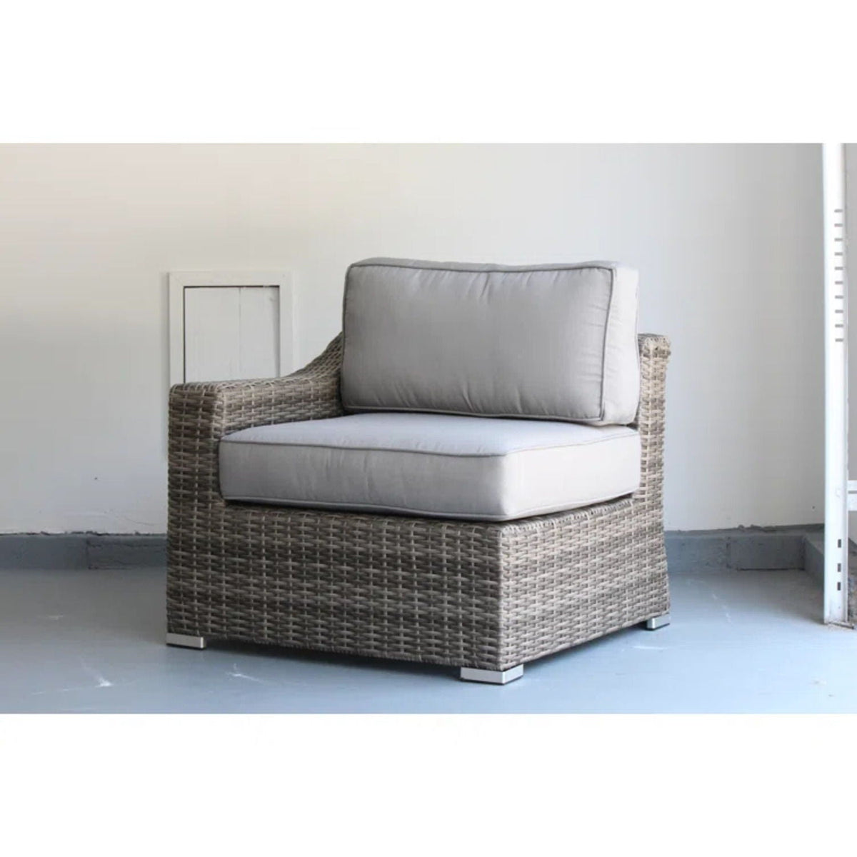 Wide Outdoor Loveseat with Cushions - Weather-Resistant Wicker, Dark Gray or Dark Brown, photo 9 of 14