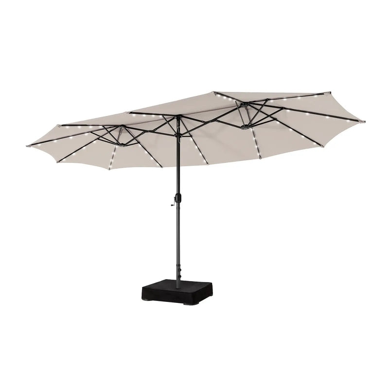 15 Feet Double-Sided Patio Umbrella with 48 LED Lights by DirectDeals