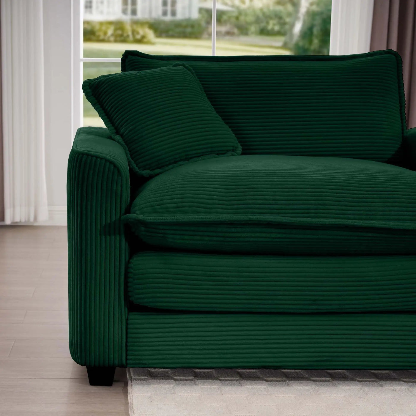 Modern 2 Seater With 4 Pillows, Upholstered Deep Seating Loveseat by HouseOfZazla