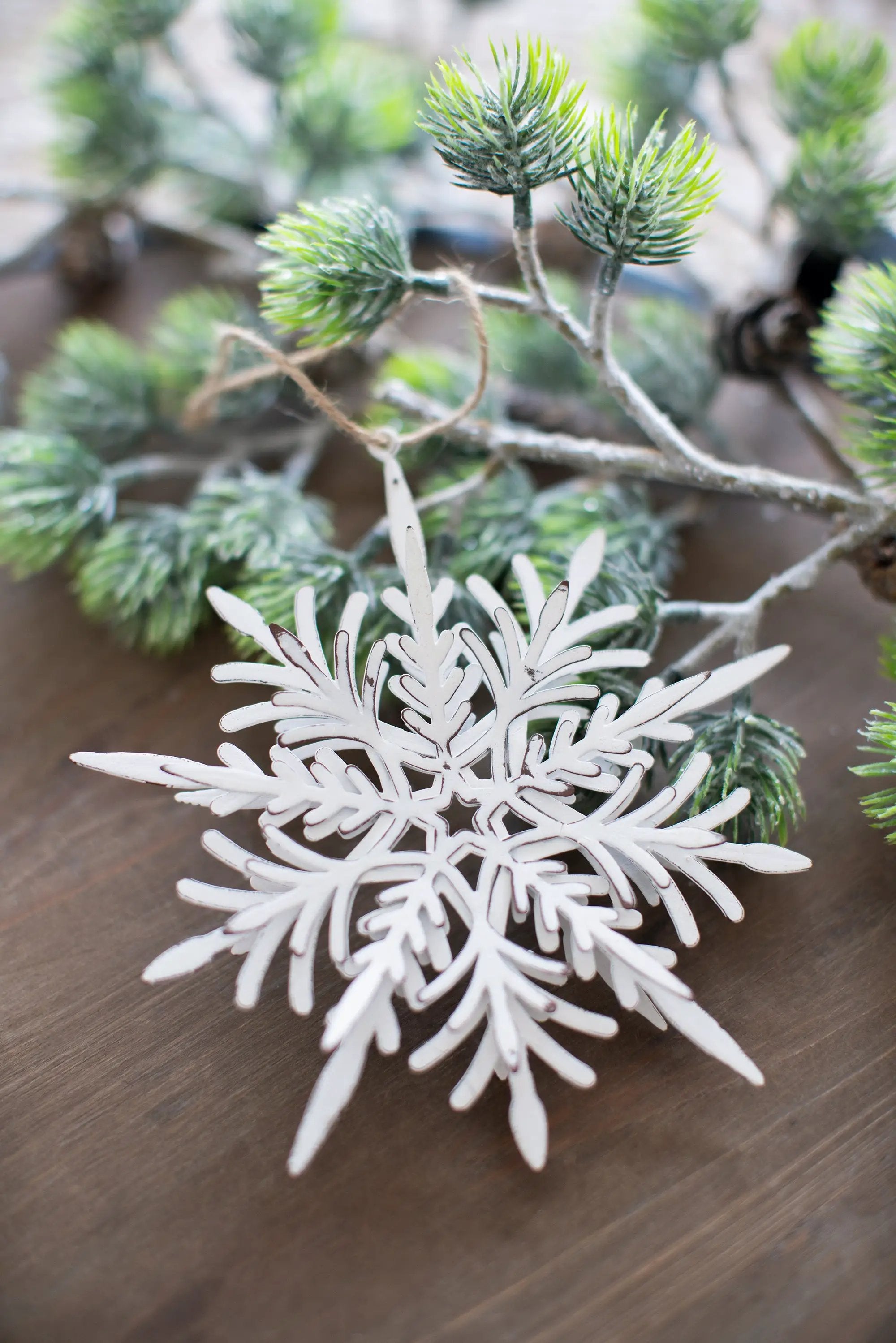 Set of 6 Iron Snowflake Hanger Christmas Tree Ornaments by HouseOfZazla