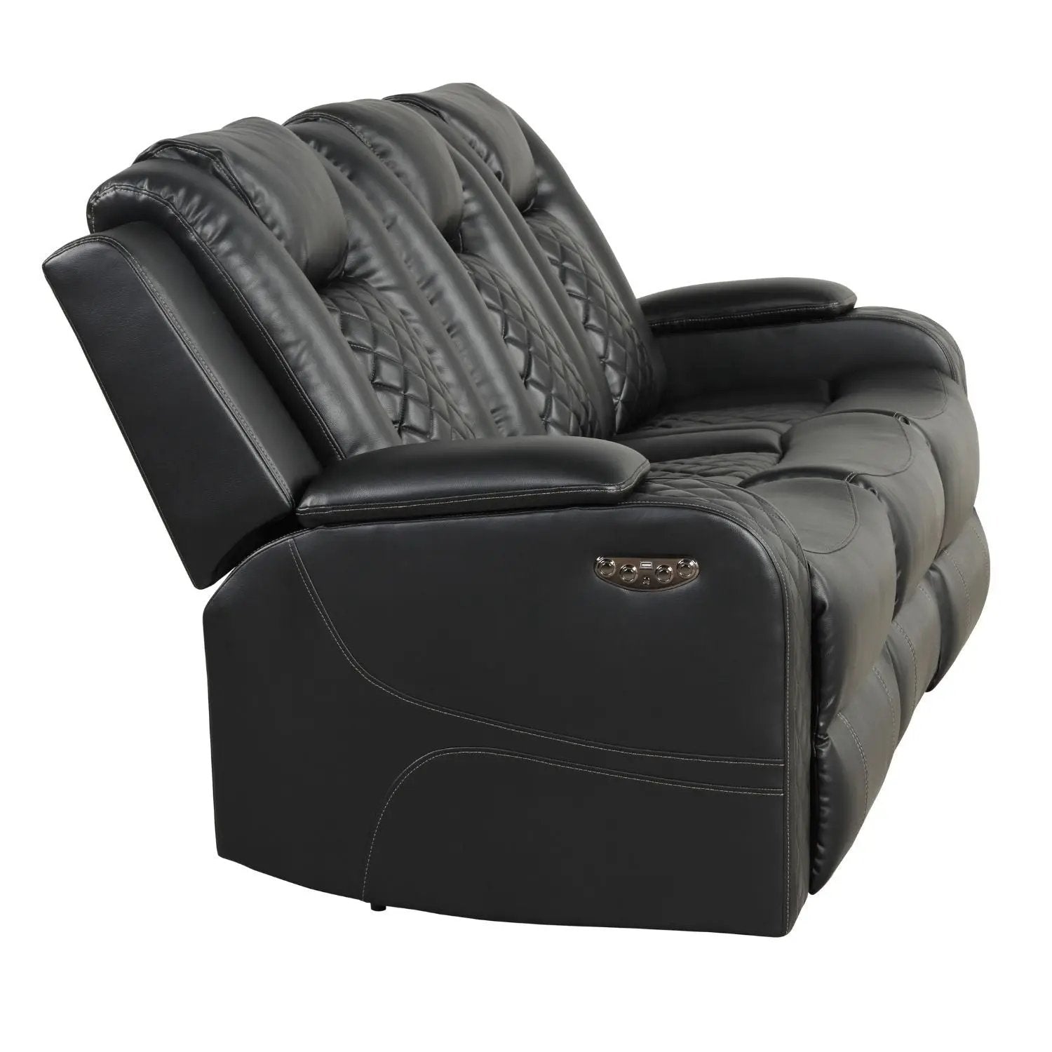 Benz - Power Recliner Set With LED Lighting And USB Charging by HouseOfZazla