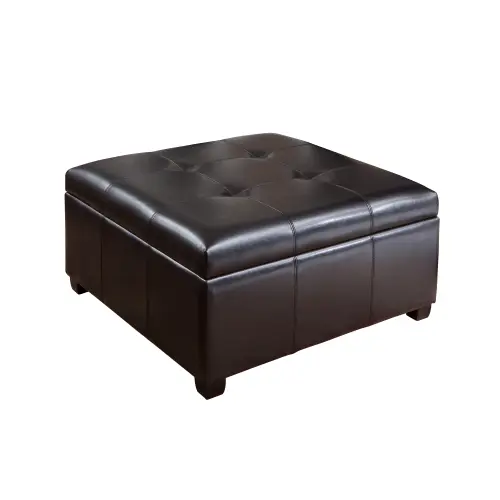 35inch Storage Ottoman, Large Square Ottoman Bench with Storage, Tufted Ottomans Footstool for Living Room by HouseOfZazla