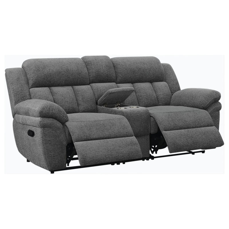 Bahrain Upholstered Motion Loveseat Charcoal by Unique Piece Furniture