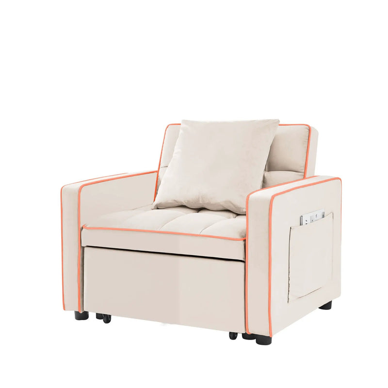 Modern 3 In 1 Sofa Bed Chair, Adjustable Recliner
