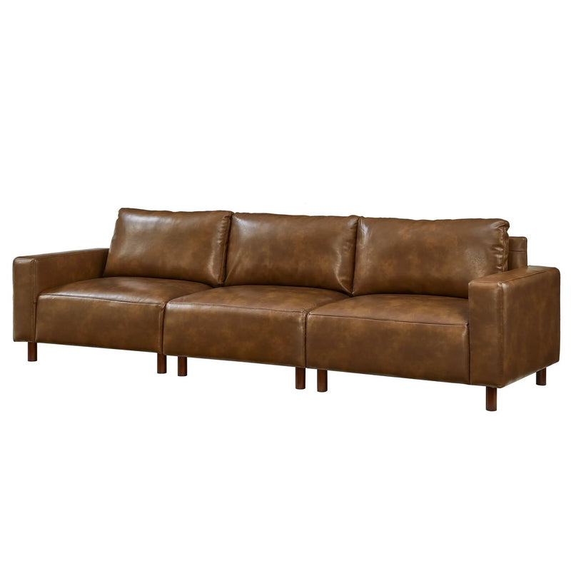 112" Luxury PU Leather Sofa for Living Room by HouseOfZazla