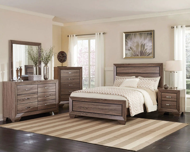 Kauffman 5-piece Queen Bedroom Set Washed Taupe by Unique Piece Furniture