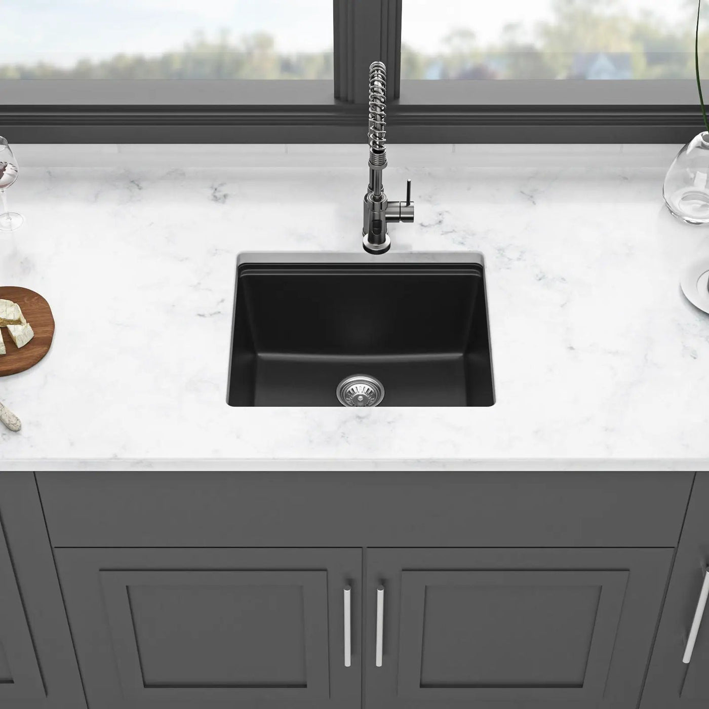Quartz Composite Kitchen Sink With Workstation, Undermount by HouseOfZazla