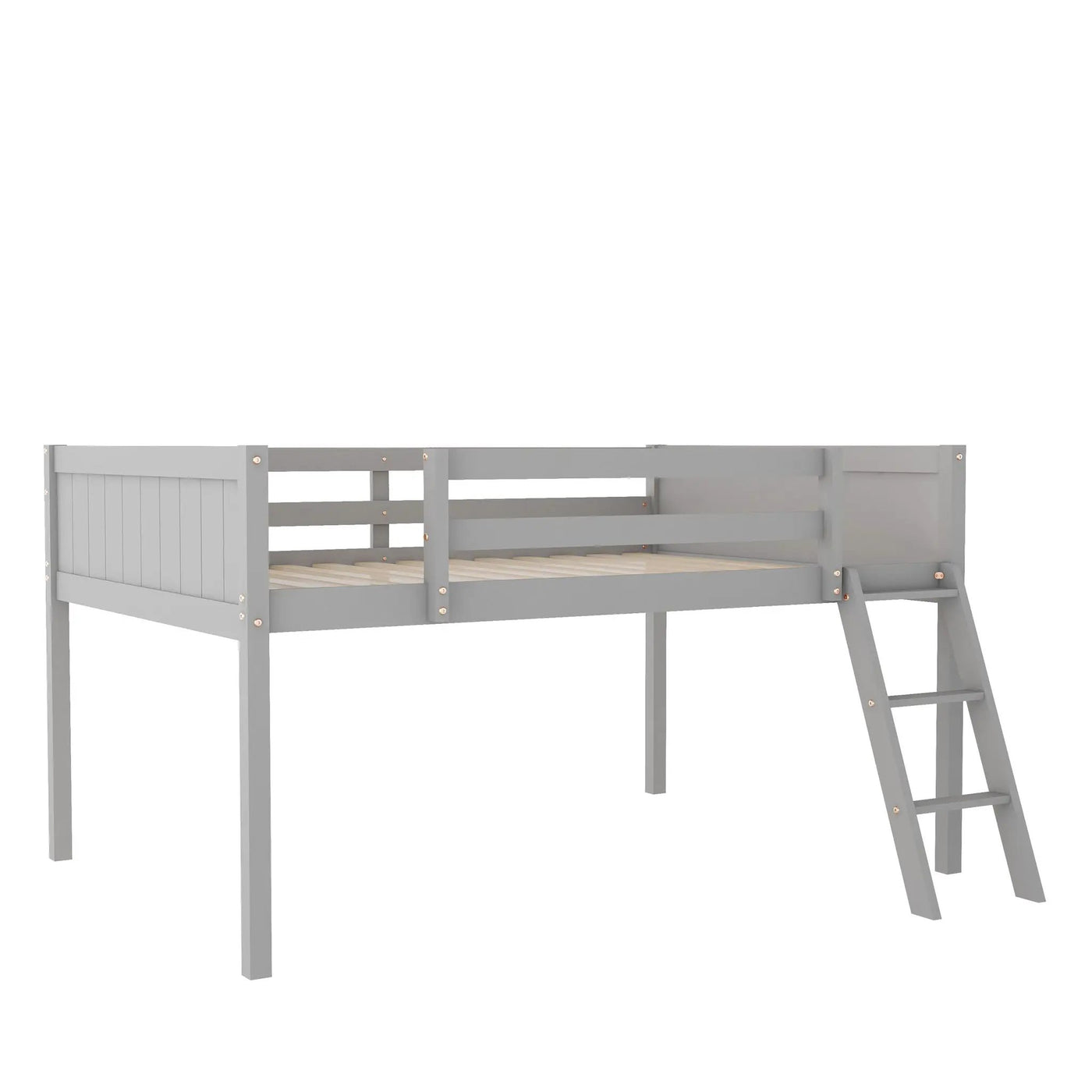 Low Loft Bed With Adjustable Ladder by HouseOfZazla