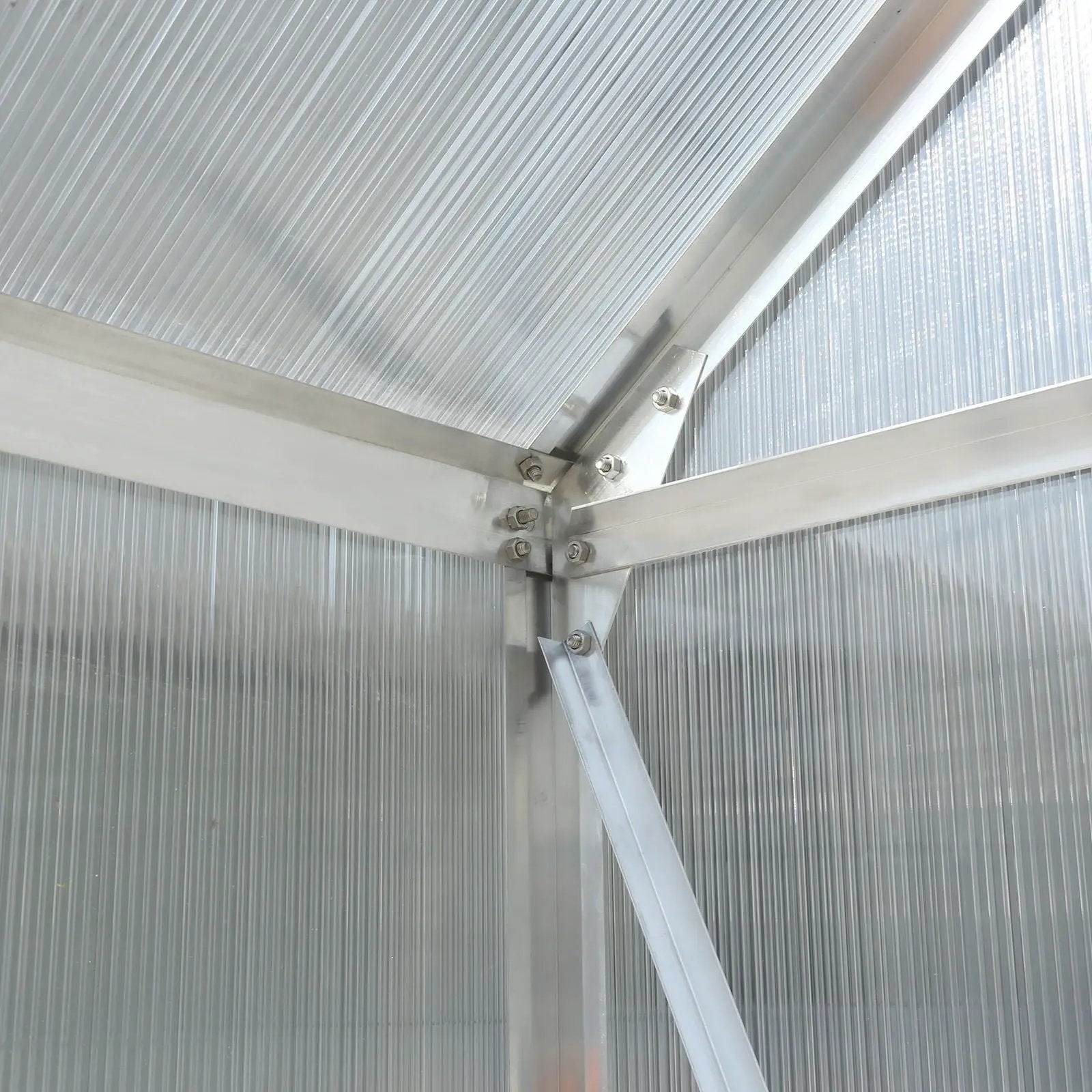 Polycarbonate house, Heavy Duty Outdoor Aluminum Walk-In House Kit With Rain Gutter, Vent And Door For Backyard Garden by HouseOfZazla