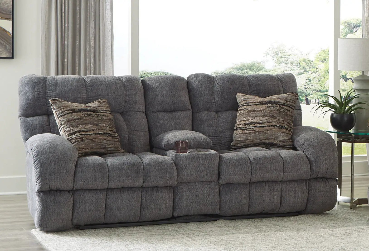 Ashland - Power Lay Flat Reclining Console Loveseat by Unique Piece Furniture