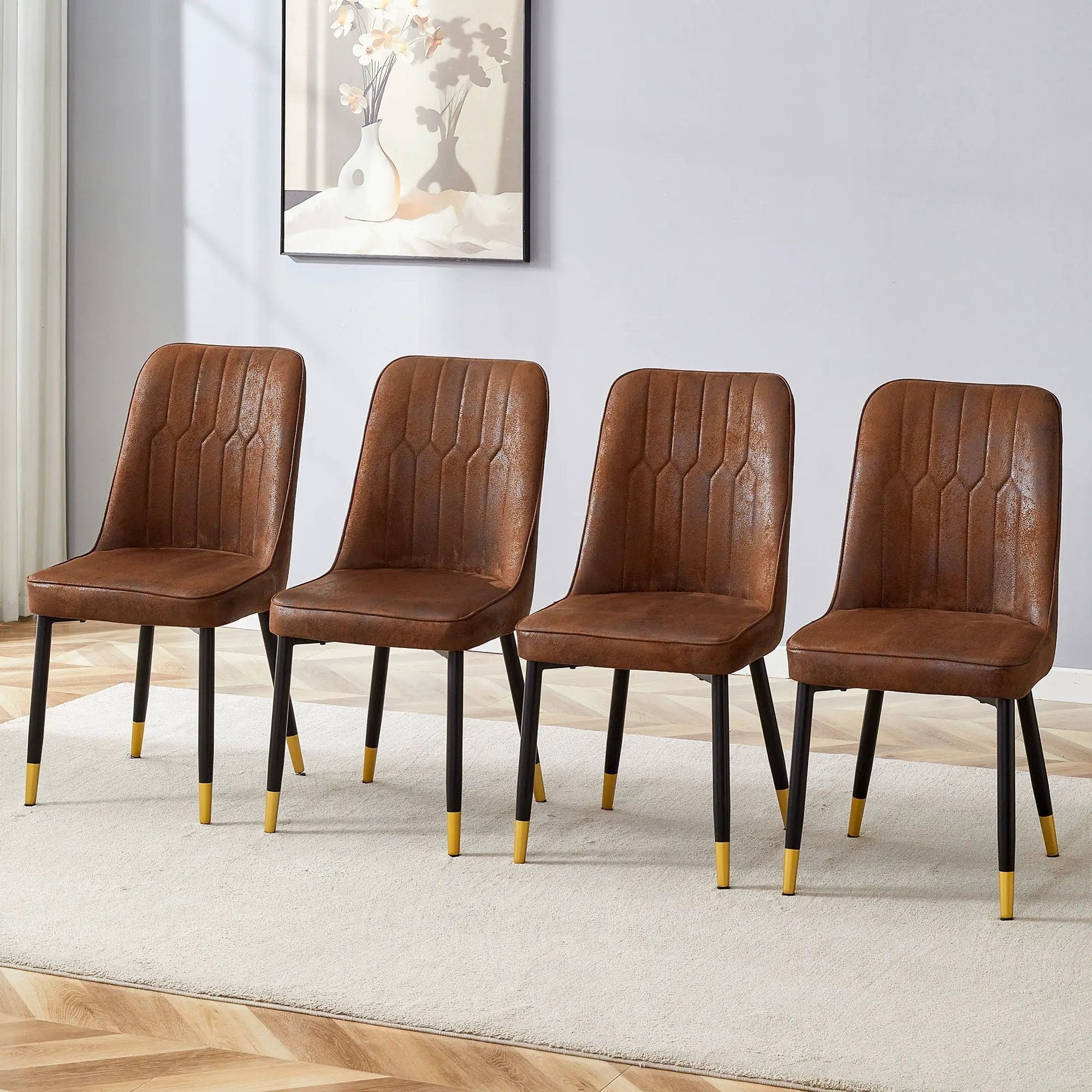 Modern Dining Chairs With Sleek Backrest and Metal Legs by HouseOfZazla