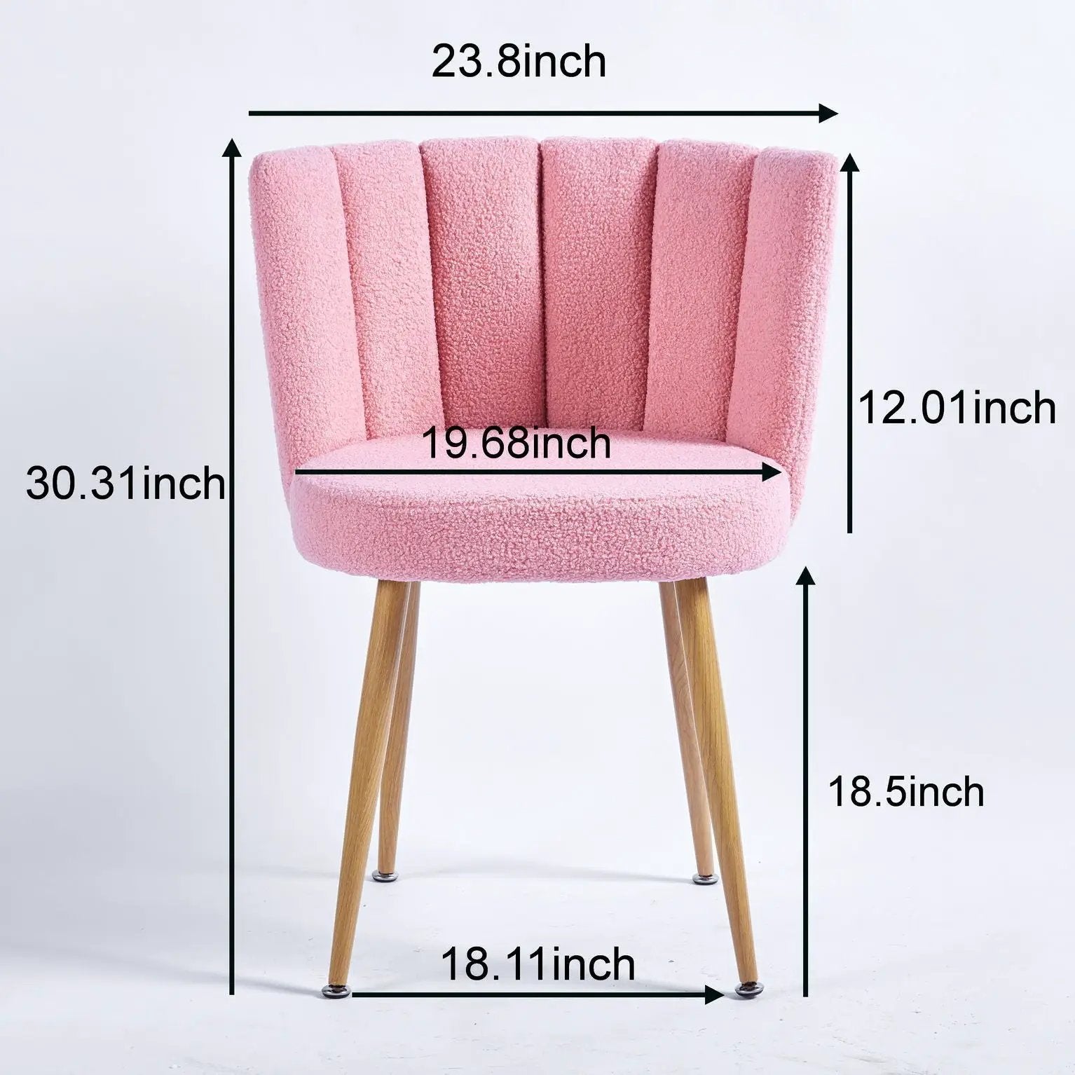 Modern Dining Chair (Set of 2) With Iron Tube Wood Color Legs, Shorthair Cushions And Comfortable Backrest, Suitable For Dining Room, Living Room, Cafe, Simple Structure by HouseOfZazla