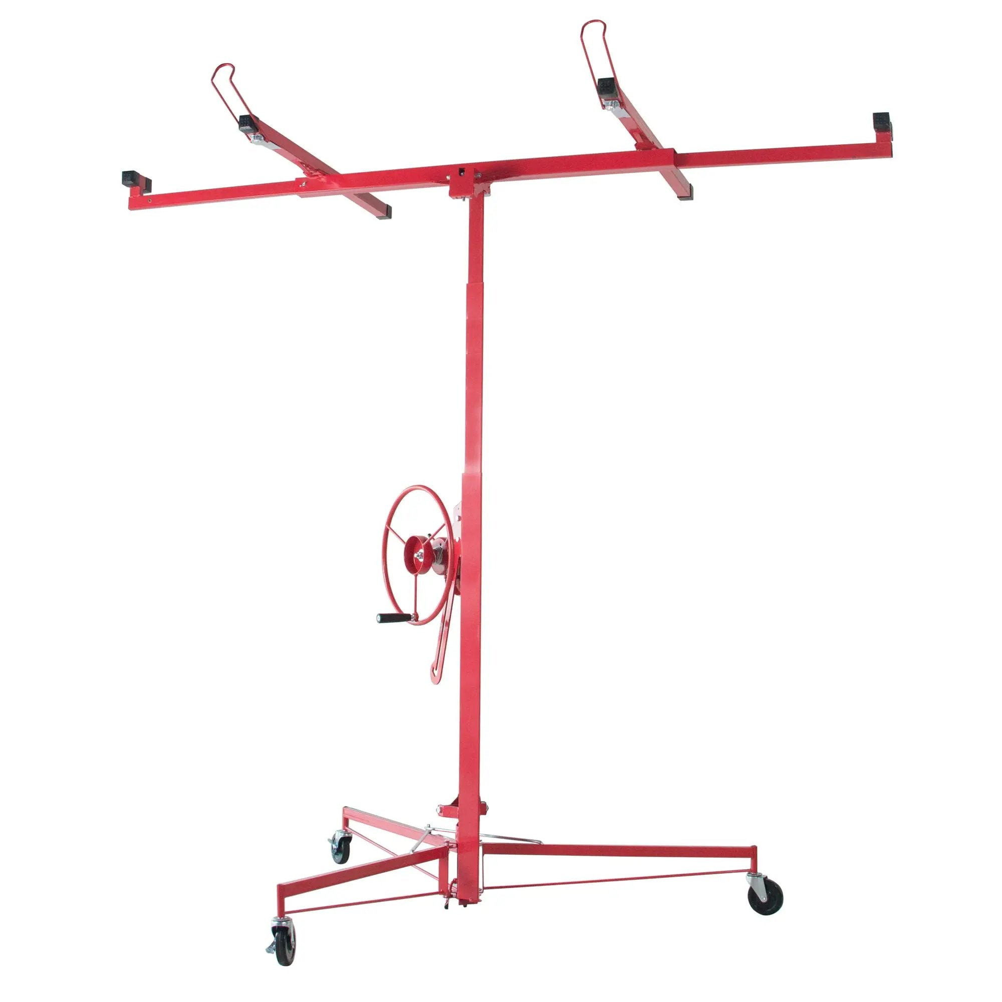 Drywall Panel Lifter Drywall Panel Hoist Jack Lifter Jack Rolling Caster Panel Hoist 11Ft - Red by HouseOfZazla