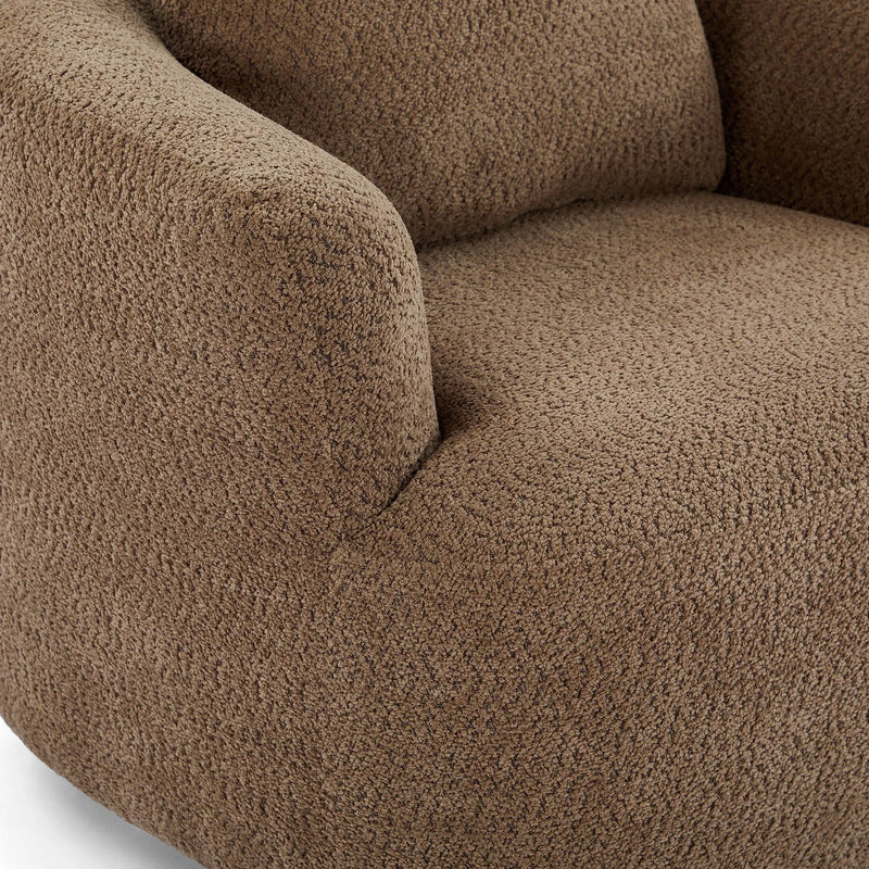 360° Swivel Barrel Sofa Chair With Throw Pillow, Upholstered Accent Chair by HouseOfZazla