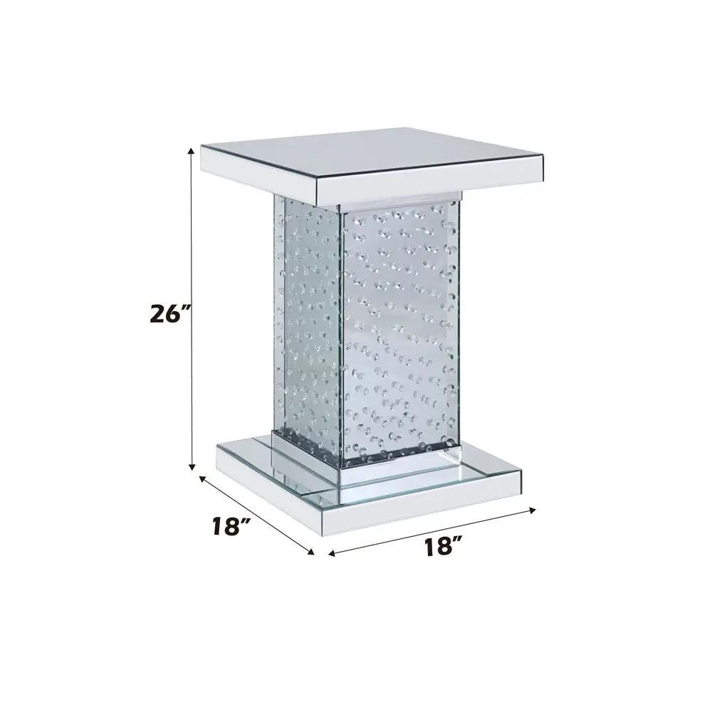 Nysa - 26" End Table - Mirrored & Faux Crystals by Unique Piece Furniture