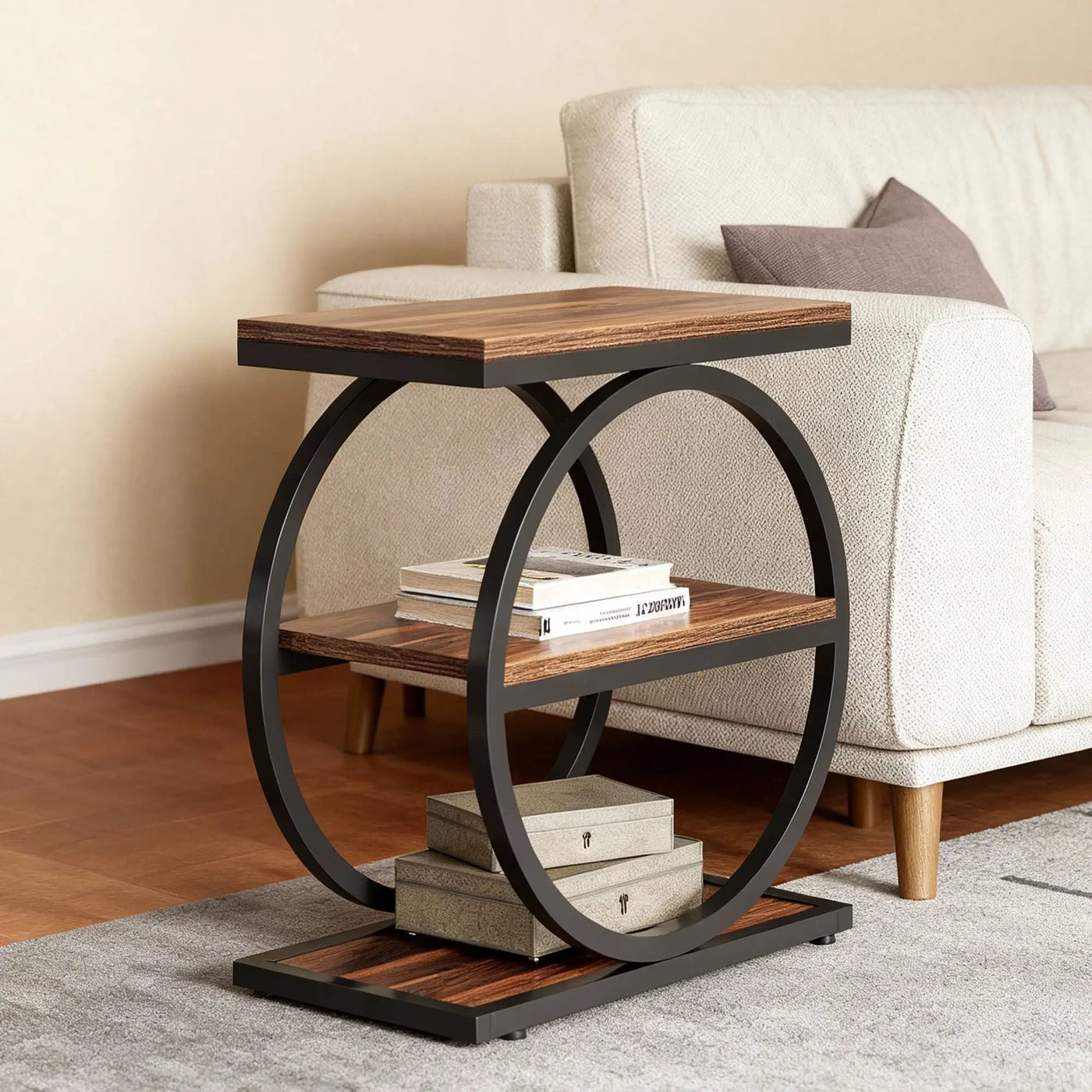 Industrial Narrow End Table With 3 Shelves by HouseOfZazla