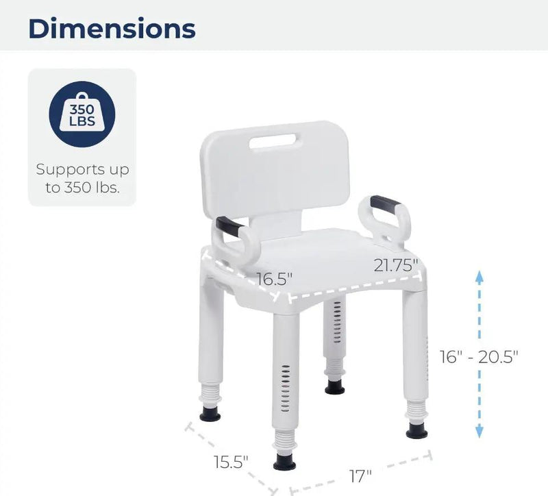 Drive Medical RTL12505 Shower Chair with Back and Arms by Selzalot