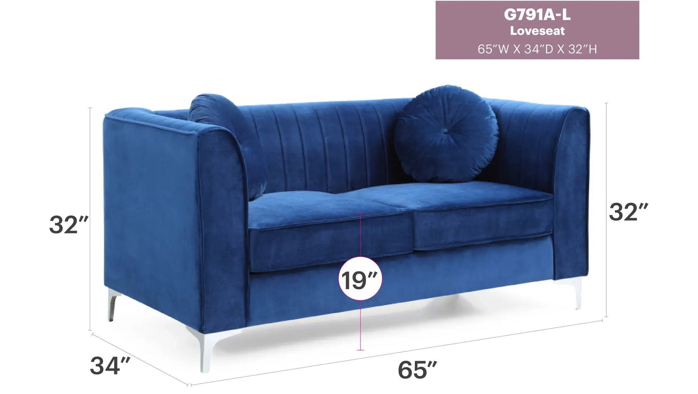 Glam Styled Micro Suede Loveseat by HouseOfZazla