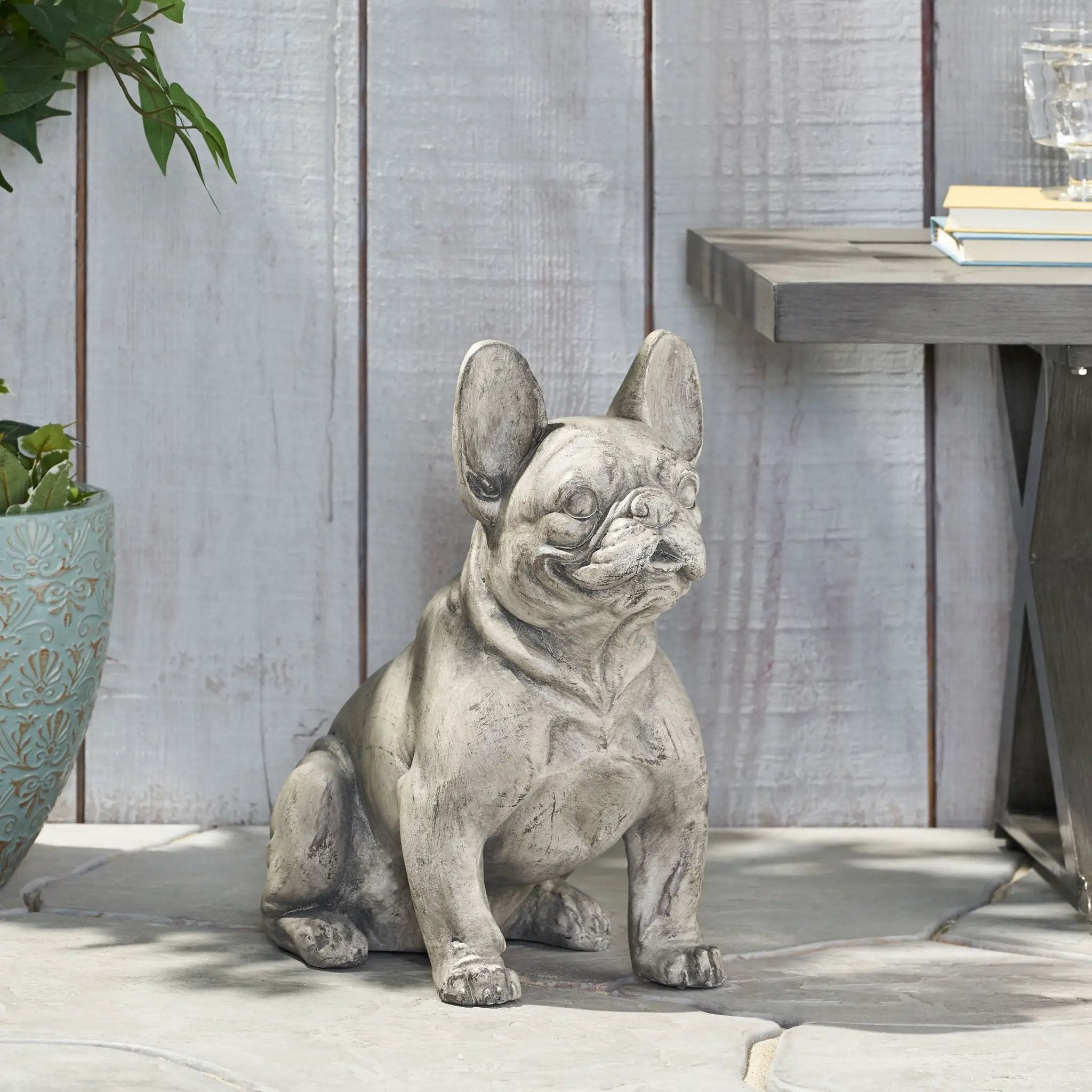 Dog Garden Sculpture, Outdoor French Bulldog Statue by HouseOfZazla