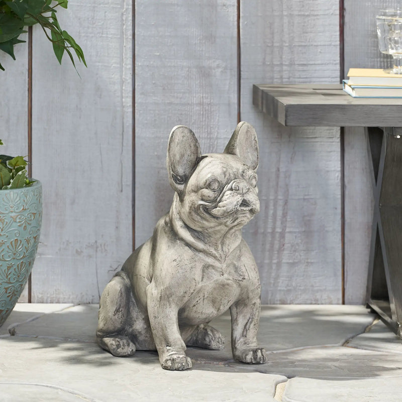 Dog Garden Sculpture, Outdoor French Bulldog Statue by HouseOfZazla