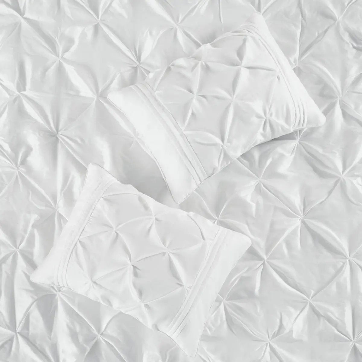 7 Piece Tufted Comforter Set White by HouseOfZazla