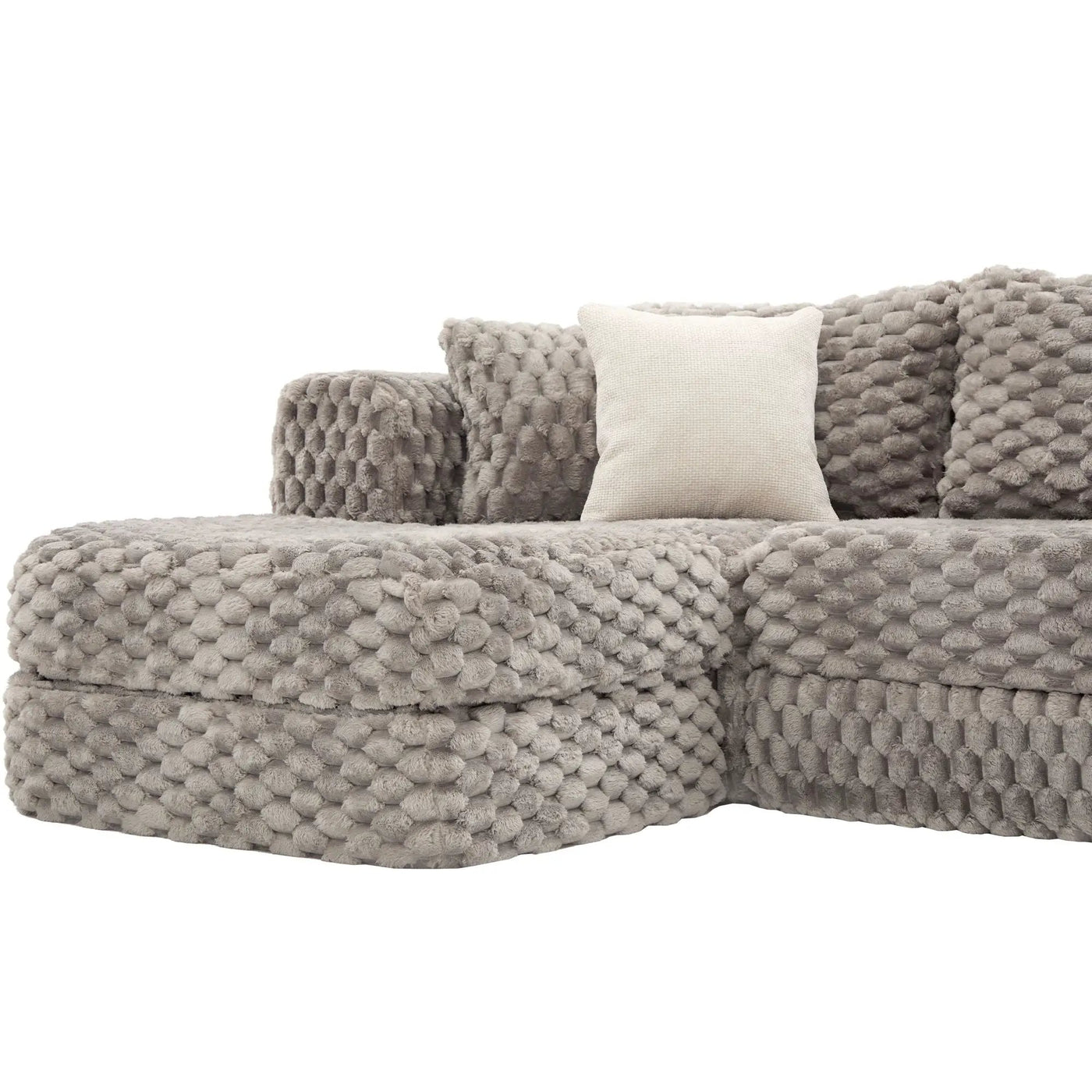 Modular Sectional Sofa, Boneless Couch With 2 Movable Ottomans by HouseOfZazla