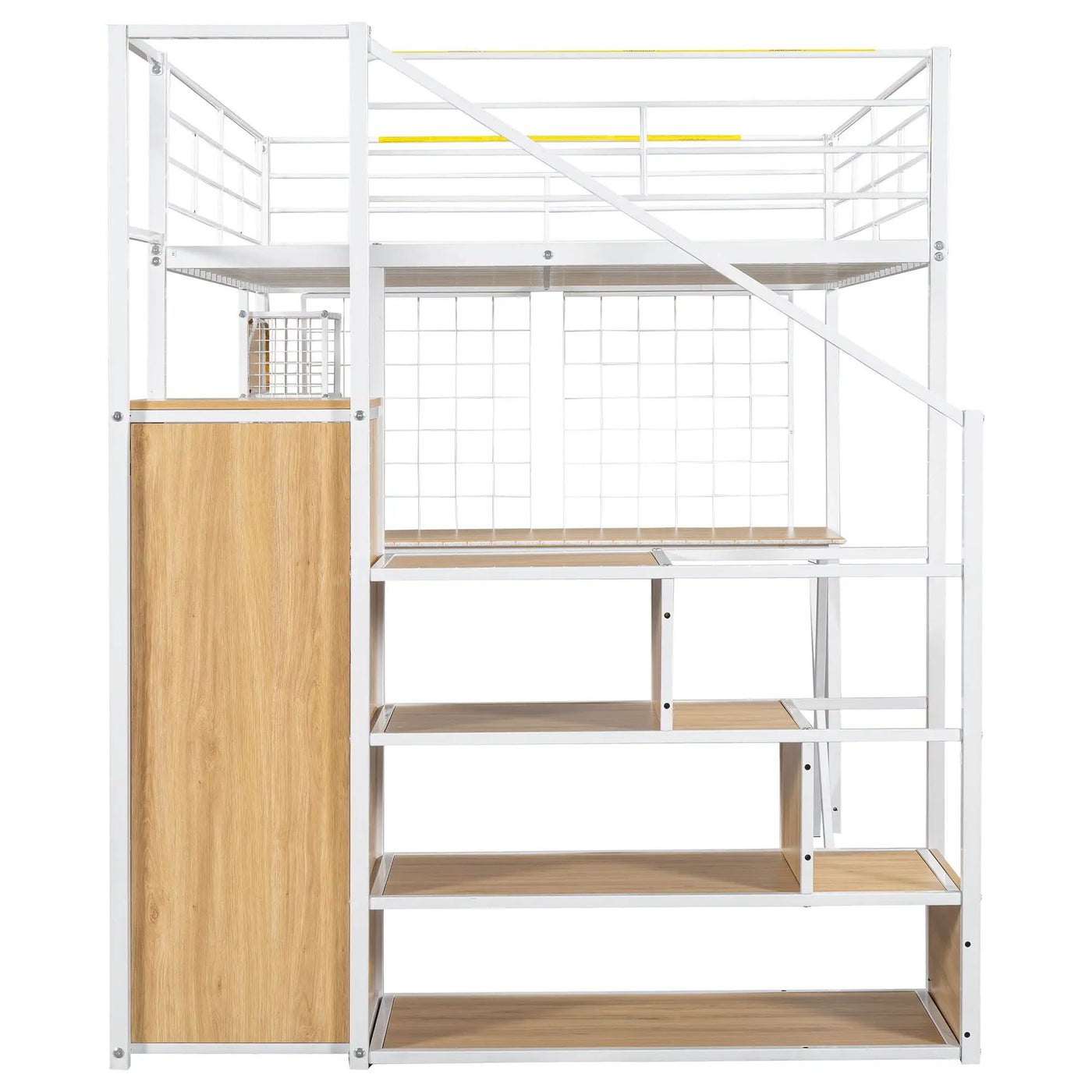 Loft Bed With Built In Work Station, Wardrobe, Storage Staircase And LED by HouseOfZazla