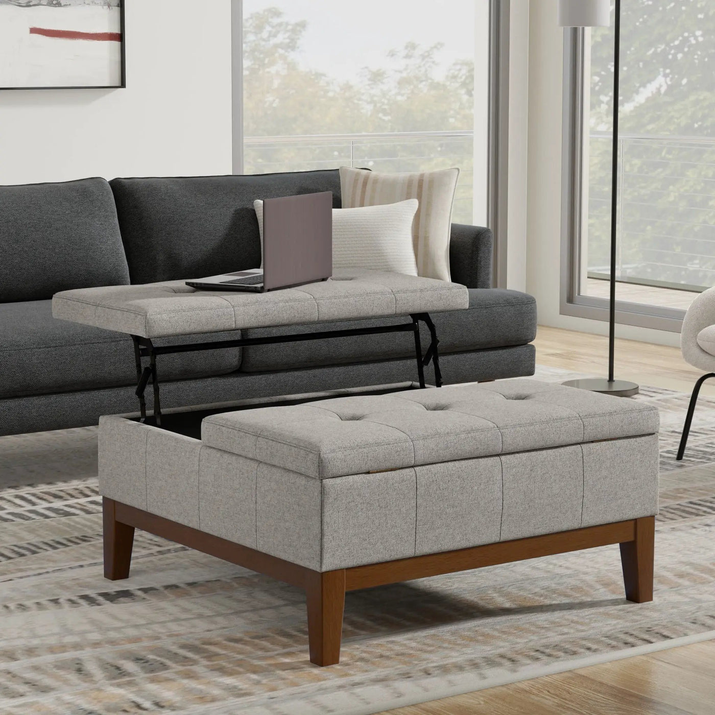 Dover - Multifunctional Lift Top Coffee Table Storage Ottoman by HouseOfZazla