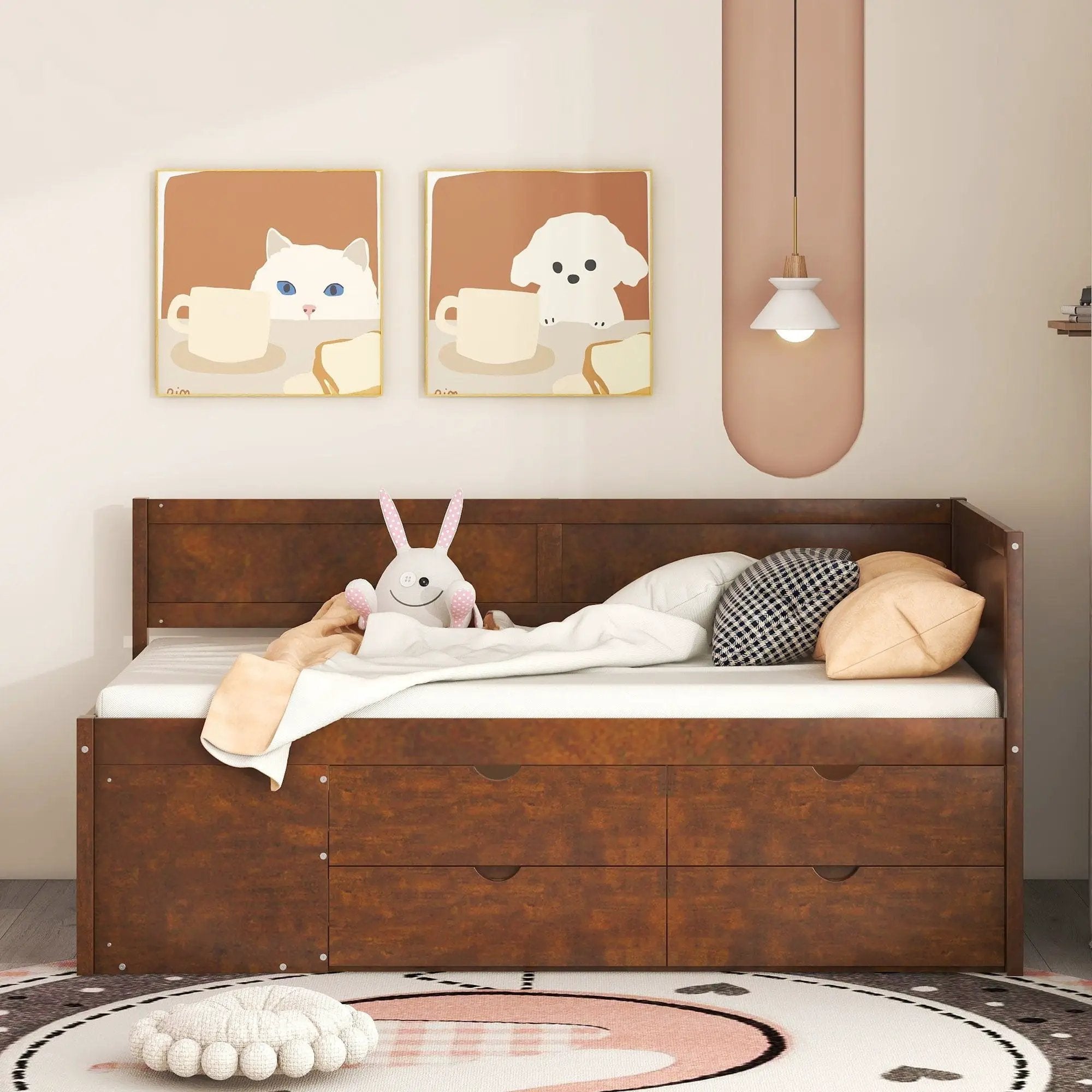 Daybed With Drawers And Shelves by HouseOfZazla