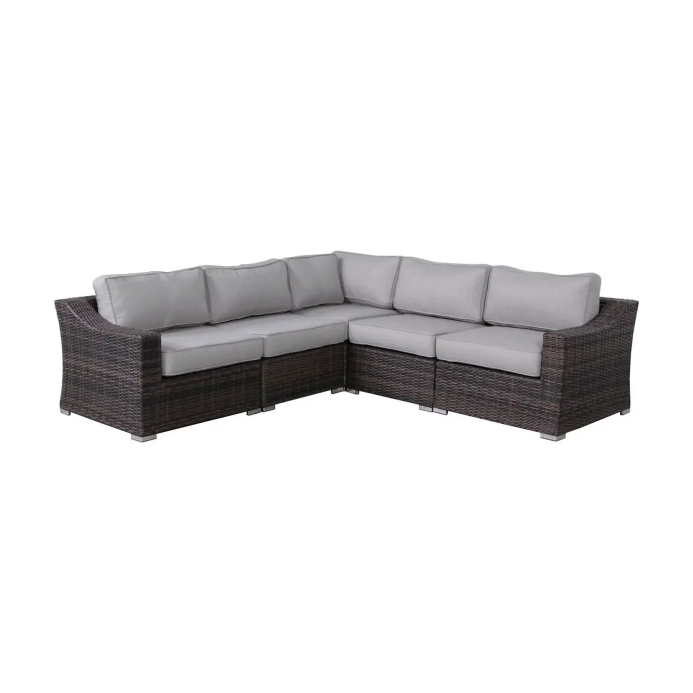 Contemporary Outdoor Rattan Wicker Sectional Seating Group With Cushions by HouseOfZazla